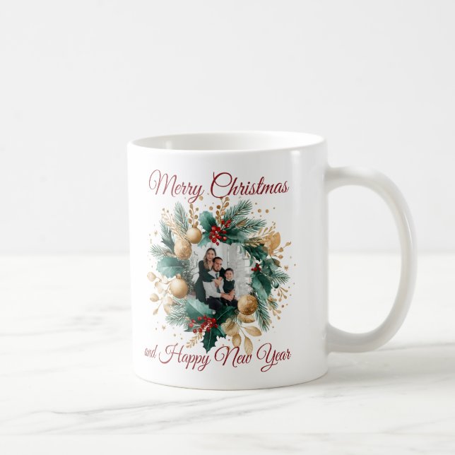 Caneca De Café Cartão com fotos Personalizado de Frota de Natal (Direita)