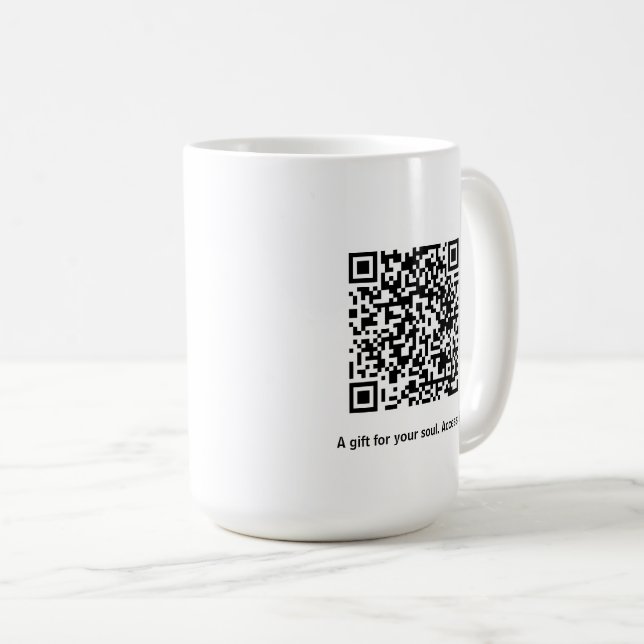 Caneca De Café Cartão de Afirmação de Paz e Calma (Frente Esquerda)