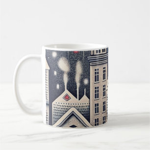Caneca De Café Cartão de Aniversário com Confetes da Silhueta da 
