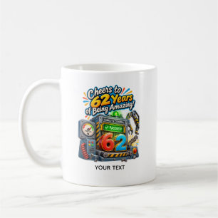 Caneca De Café Cartão de Aniversário de 62 Anos Engraçado e Aprov