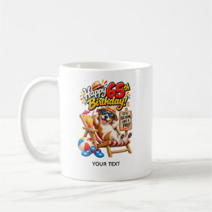 Caneca De Café Cartão de Aniversário de 65 Anos Engraçado com Cac