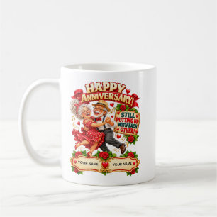 Caneca De Café Cartão de Aniversário de Casamento Personalizado e