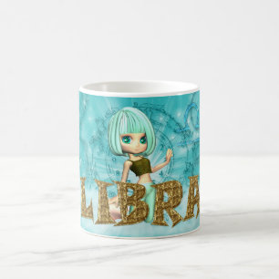 Caneca De Café Cartão de aniversário do zodíaco do Libra com