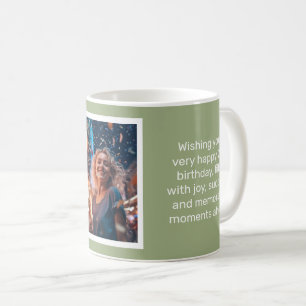 Caneca De Café Cartão de Aniversário Feliz do Sage Tranquilo de E