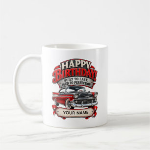 Caneca De Café Cartão de aniversário personalizado de carro antig