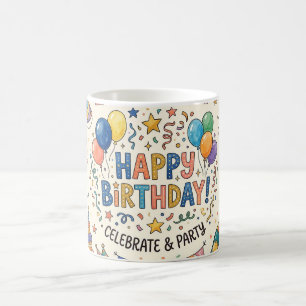 Caneca De Café Cartão de Aniversário Personalizável Feliz