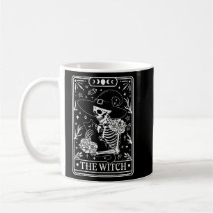 Caneca De Café Cartão de Bruxo de Halloween preto