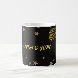 Caneca De Café Cartão de Casamento Ouro Luxo