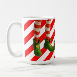 Caneca De Café Cartão de Férias Pernas de Elfo Divertidas Trave
