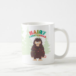 Caneca De Café Cartão de Férias Plana de Natal Bigfoot Sasquatch