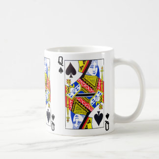Caneca De Café Cartão de Jogada Rainha dos Espadas
