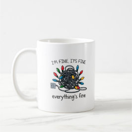 Caneca De Café Cartão de Luzes de Natal Emaranhadas