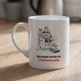 Caneca De Café Cartão de Natal de Fisioterapia Funny Corredor Les