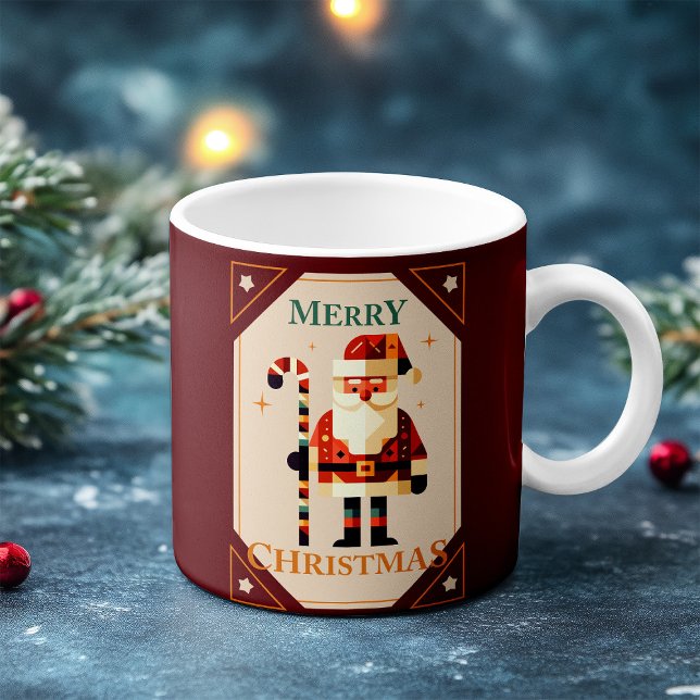 Caneca De Café Cartão de Natal do Papai Noel com Cané Docente (Criador carregado)