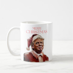 Caneca De Café Cartão de Natal Engraçado Trump Papai Noel