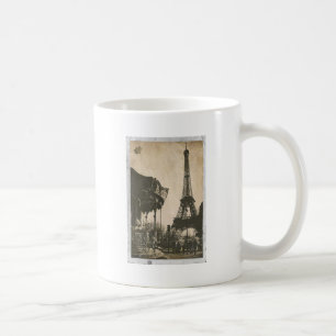 Caneca De Café Cartão de Paris do vintage, torre Eiffel