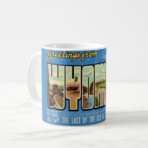 Caneca De Café Cartão de Saudações de Wyoming