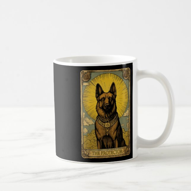 Caneca De Café Cartão de Tarô de Cão german shepherd (Direita)
