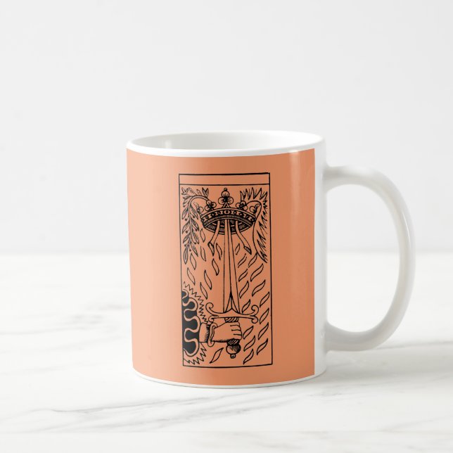 Caneca De Café Cartão de Tarot: Ás das espadas (Direita)