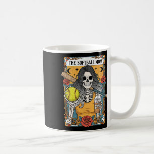 Caneca De Café Cartão de Tarot de Mãe de Softbol Esqueleto Mãe Fl
