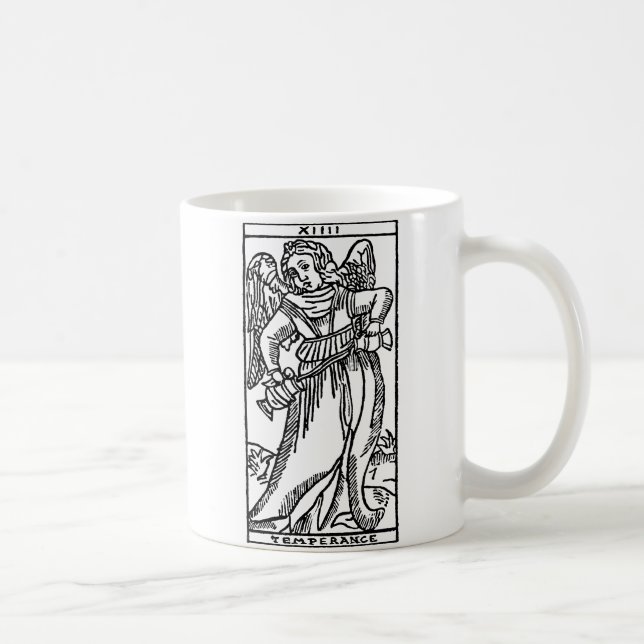 Caneca De Café Cartão de Tarot: Moderação (Direita)