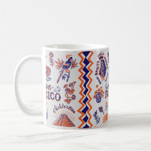 Caneca De Café cartão desenhado à mão com símbolos e elemento