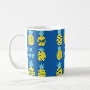 Caneca De Café Cartão divertido com abacaxi.