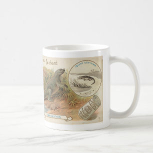 Caneca De Café cartão do iguanodon 1895 do suchard