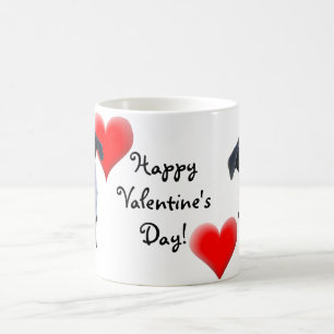 Caneca De Café Cartão do Pug do feliz dia dos namorados