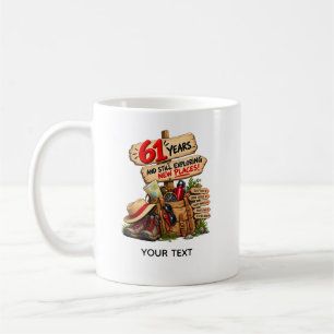 Caneca De Café Cartão Personalizado de Aventura de 61º Aniversári