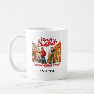 Caneca De Café Cartão Personalizado de Luzes de Natal Engraçadas