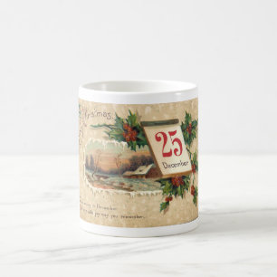 Caneca De Café Cartão postal 1900S 'CHRISTMAS'