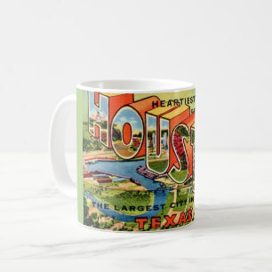 Caneca De Café Cartão postal antigo de Houston Texas