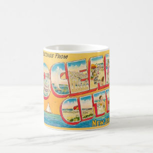 Caneca De Café Cartão postal antigo de Ocean City NJ