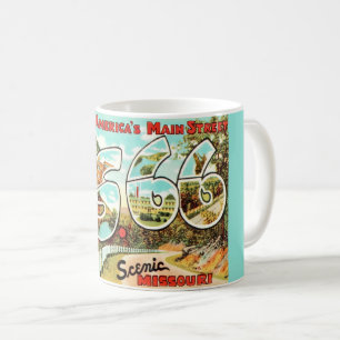 Caneca De Café Cartão postal da Rota 66 do Missouri