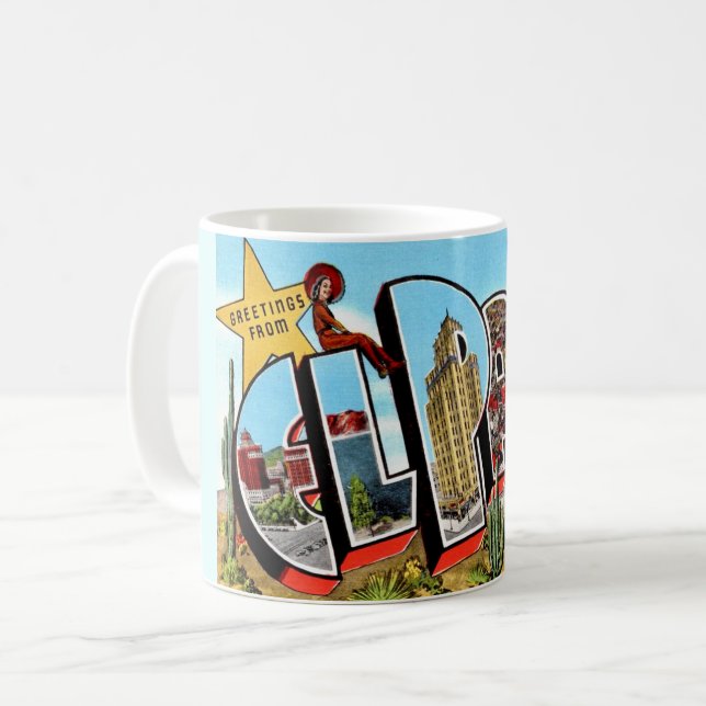 Caneca De Café Cartão postal de El Paso TX (Frente Esquerda)