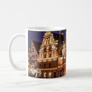 Caneca De Café Cartão postal de Natal de Riga
