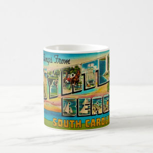 Caneca De Café Cartão postal de saudação Myrtle Beach Vintage