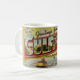 Caneca De Café Cartão postal de saudações Gulfport Mississippi