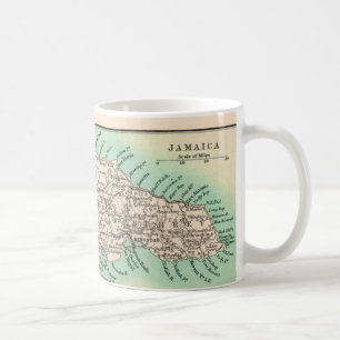 Caneca De Café Cartão postal do mapa antigo da Jamaica