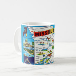 Caneca De Café Cartão postal do mapa do Missouri