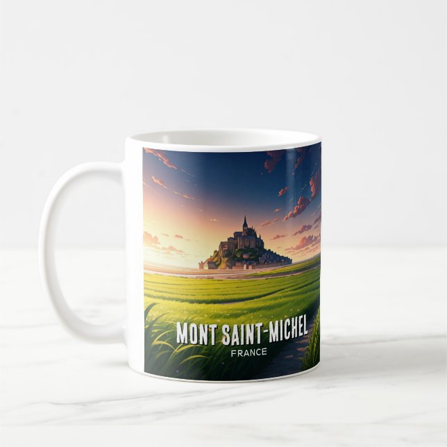 Caneca De Café Cartão postal Mont Santo-Michel Sunset (Esquerda)