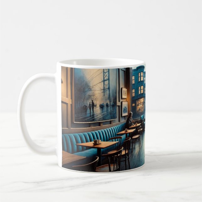 Caneca De Café Cartão-postal Moody Café em São Francisco Mug (Esquerda)