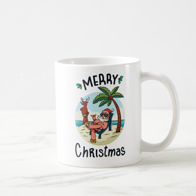 Caneca De Café Cartão-postal prateado de Natal em julho (Direita)