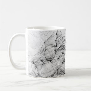 Caneca De Café cartão postal preto e branco envelhecido estilizat