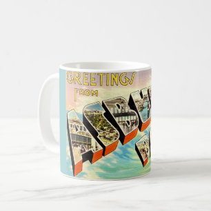 Caneca De Café Cartão postal retrô de Asbury Park NJ