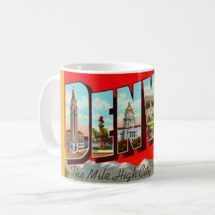 Caneca De Café Cartão postal retrô de Denver Colorado