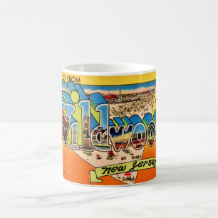 Caneca De Café Cartão postal retrô de Wildwood NJ