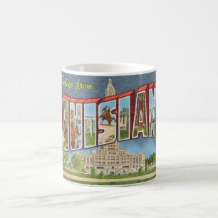 Caneca De Café Cartão Postal Retro Louisiana