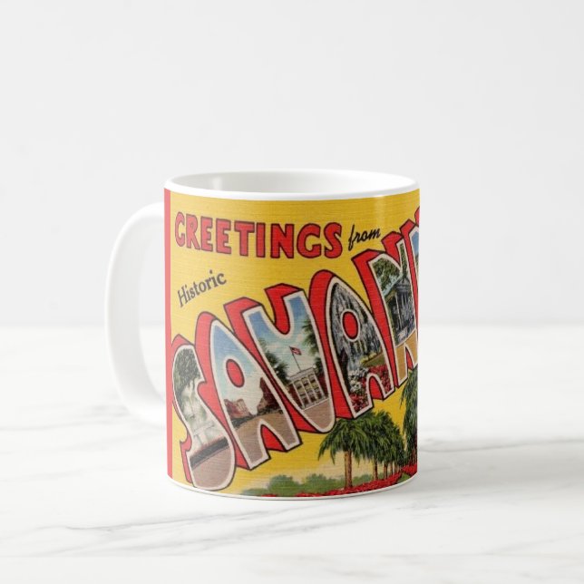 Caneca De Café Cartão-postal Savannah Georgia Mug (Frente Esquerda)
